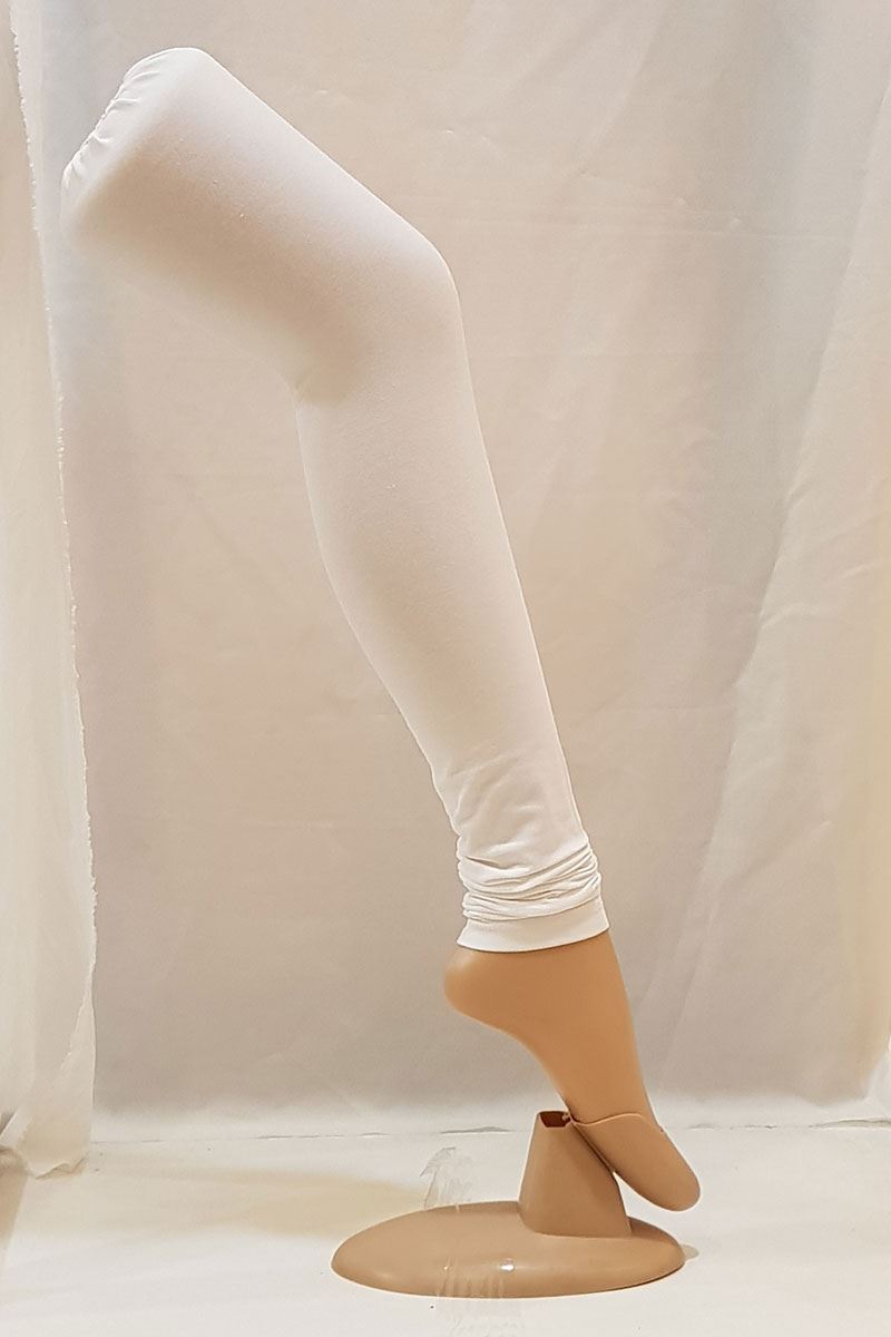 Ankle Fit Mixed Cotton with Spandex Stretchable Leggings Light Blue