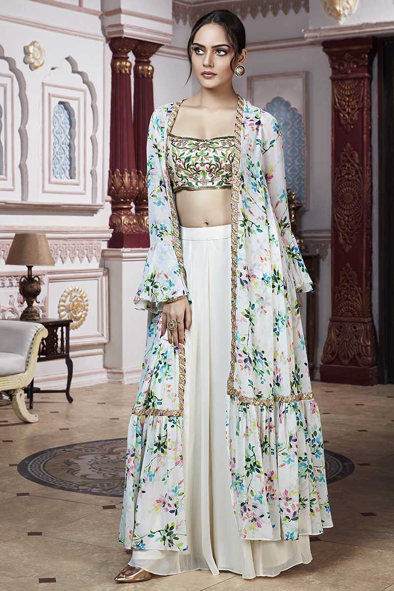 white palazzo suit designs