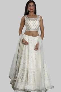 white colour ghagra choli