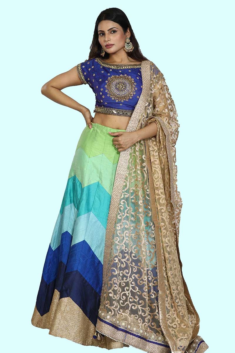 raw silk lehenga choli