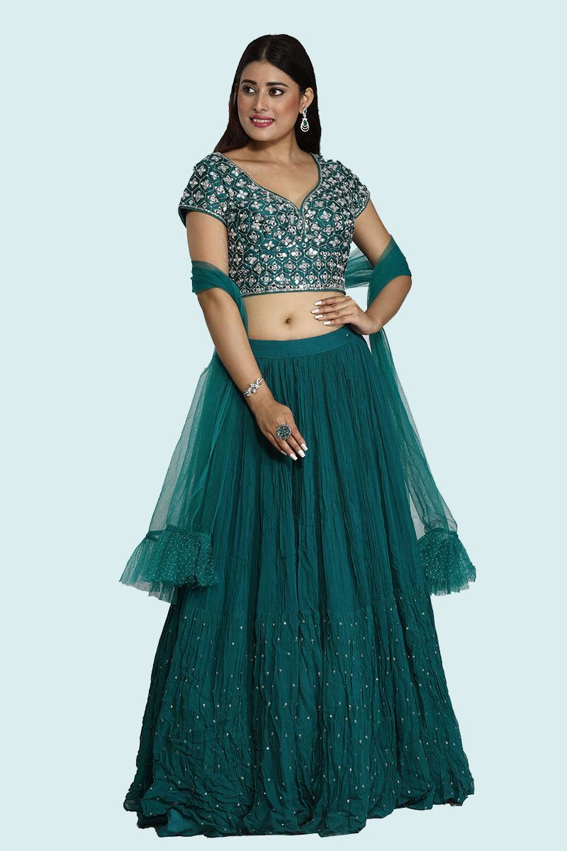 raw silk lehenga choli