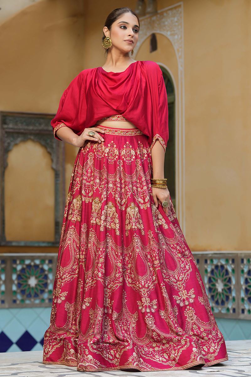 Gori embracing the allure of our cocktail party-inspired crop top lehenga,  a seamless blend of Indo-Western elegance and traditional char... |  Instagram