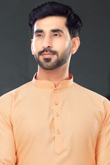 Picture of Impressive Light Orange Colored Designer Kurta Set