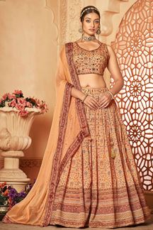 Picture of Exuberant Designer Peach Colored Lehenga Choli