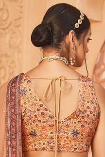 Picture of Exuberant Designer Peach Colored Lehenga Choli