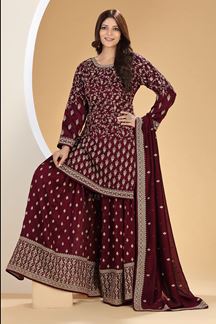 Picture of Astounding Wine Colored Designer Suit