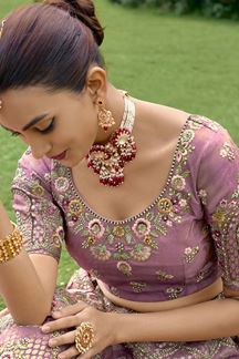 Picture of Awesome Pink Colored Designer Lehenga Choli