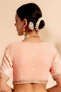 Picture of Amazing Peach Designer Indo-Western Lehenga Choli for Engagement and Sangeet