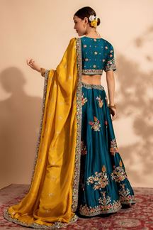 Picture of Vibrant Designer Indo-Western Lehenga Choli for Mehendi