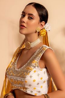 Picture of Royal White Designer Indo-Western Lehenga Choli for Wedding and Haldi