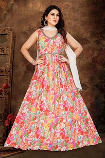 Picture of Flawless Floral Printed Designer Anarkali Suit for Party and Festive wear