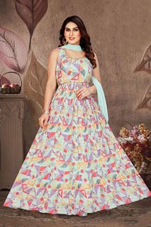Picture of Amazing Printed Designer Anarkali Suit for a Party and Festive wear