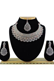Picture of Glamorous Grey Designer Necklace Set for Party and Engagement