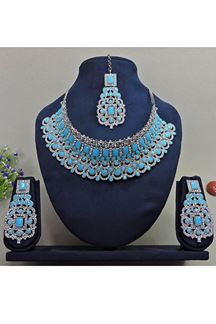 Picture of Classy Firozi Designer Necklace Set for Party and Festivals