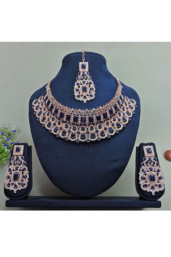 Picture of Outstanding Rose Montana Designer Necklace Set for Party