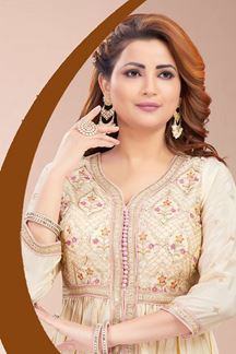 Picture of Awesome Cream Designer Gharara Suit for Party
