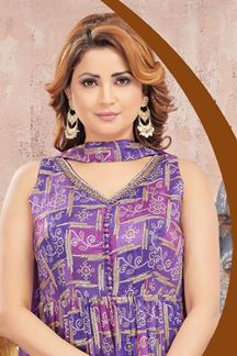 Picture of Flawless Purple Designer Gharara Suit for Party