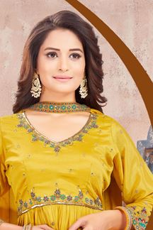 Picture of Mesmerizing Yellow Designer Gharara Suit for Party and Haldi