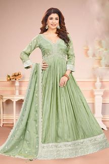 Picture of Irresistible Pista Georgette Designer Anarkali Suit for a Party