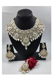 Picture of Impressive White Designer Necklace Set for a Wedding  and Sangeet