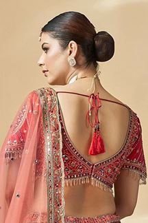 Picture of Ethnic Red and Maroon Designer Bridal Lehenga Choli for Wedding 