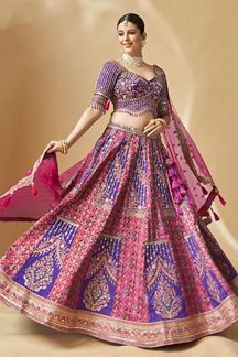 Picture of Breathtaking Pink and Purple Designer Bridal Lehenga Choli for Wedding and Reception