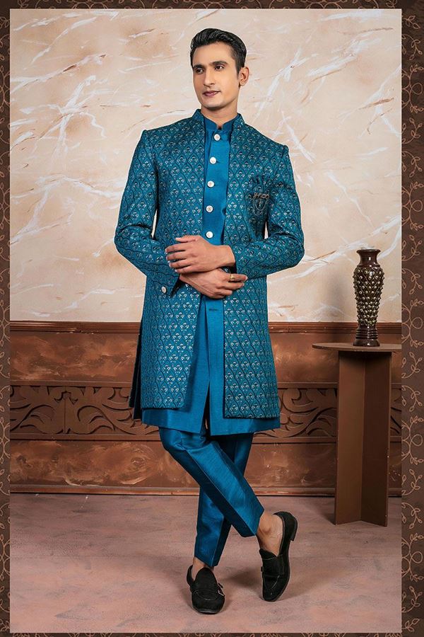 Picture of Captivating Designer Indo-Western Sherwani Set for Engagement and Sangeet