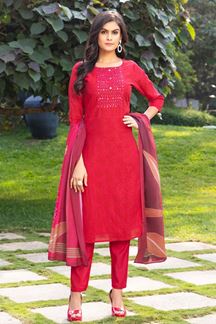 Picture of Delightful Art Silk Designer Salwar Suit for Festival and Sangeet