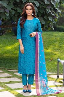Picture of Magnificent Art Silk Designer Salwar Suit for Festival, Party, and Sangeet