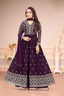 Picture of Appealing Wine Designer Palazzo Suit for Reception, Engagement and Festival