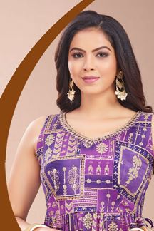 Picture of Enticing Purple Designer Palazzo Suit for Sangeet, Festivals and Party