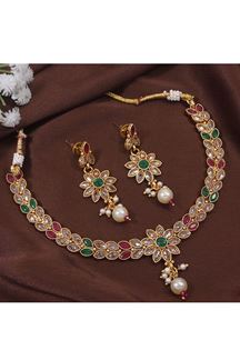 Picture of Divine White Designer Choker Necklace Set for a Party and Sangeet