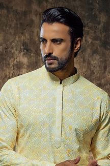 Picture of Elegant Yellow Designer Kurta and Pant Set for Haldi and Festivals