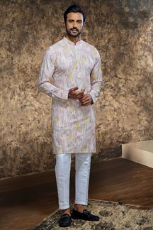 Picture of Fancy Light Pink Designer Kurta and Pant Set for Festivals and Engagement