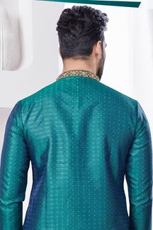 Picture of Captivating Rama Green Designer Kurta and Churidar Set for Wedding and Festivals