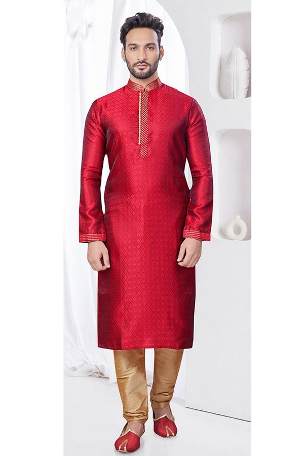 Picture of Splendid Maroon Designer Kurta and Churidar Set for Festivals, Wedding