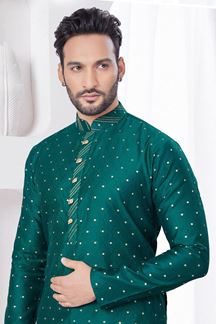 Picture of Vibrant Green Designer Kurta and Churidar Set for Festivals, Weddings