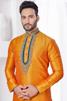 Picture of Awesome Mango Designer Kurta and Churidar Set for Haldi, Festivals