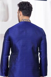 Picture of Enticing Royal Blue Designer Kurta and Churidar Set for Wedding and Reception