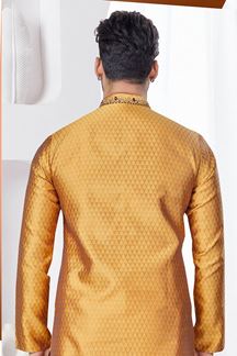 Picture of Exuberant Mustard Designer Kurta and Churidar Set for Haldi and Festivals