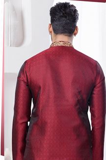 Picture of Majestic Maroon Designer Kurta and Churidar Set for Wedding and Engagement