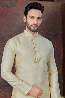 Picture of Magnificent Gold Designer Kurta and Churidar Set for Wedding and Engagement