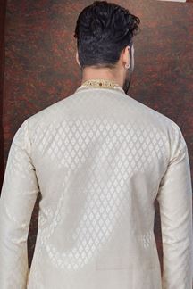 Picture of Impressive Light Gold Designer Kurta and Churidar Set for Engagement, Wedding, and Festivals