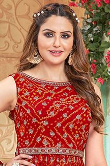 Picture of Appealing Red Designer Palazzo Suit for Party and Festivals