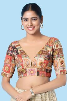 Picture of Marvelous Gajari Designer Blouse for Party and Festivals