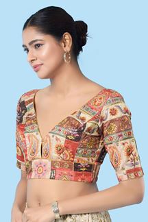 Picture of Marvelous Gajari Designer Blouse for Party and Festivals