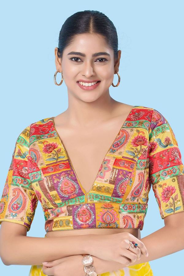 Picture of Exuberant Yellow Designer Blouse for Haldi and Festivals