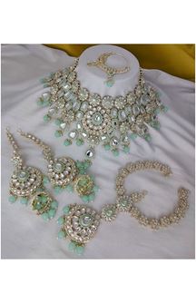 Picture of Outstanding Mint Green Bridal Designer Necklace Set for an Engagement and Reception