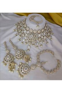 Picture of Charismatic White Bridal Designer Necklace Set for a Party and Engagement