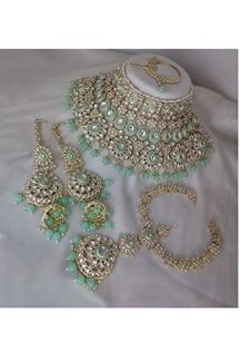 Picture of Amazing Mint Green Bridal Designer Necklace Set for an Engagement and Reception